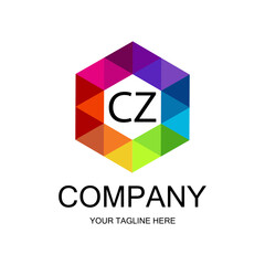 CZ letter logo creative design with vector graphic, CZ simple and modern logo. - obrazy, fototapety, plakaty