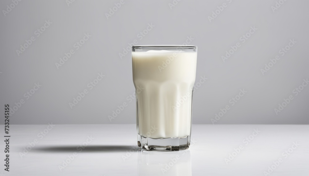 Sticker A glass of milk with a white background