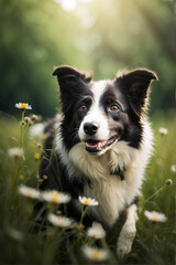 Fototapeta premium joyful playful young border collie,