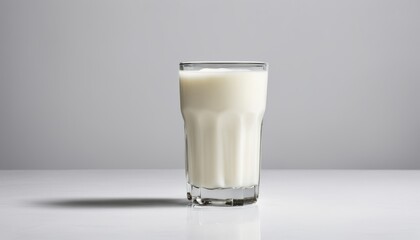 A glass of milk with a white background