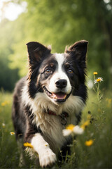 Fototapeta premium joyful playful young border collie,