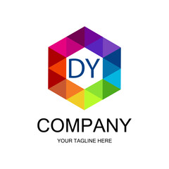 DY letter logo creative design with vector graphic, DY simple and modern logo.