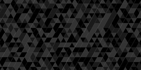 Abstract Black and gray square triangle tiles pattern mosaic backdrop background. Modern seamless geometric dark black pattern low polygon and line square Geometric print composed of triangles design. - obrazy, fototapety, plakaty
