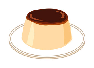 皿に乗せた柔らかいプリン