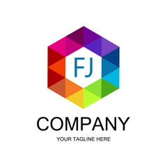 Obraz premium FJ letter logo creative design with vector graphic, FJ simple and modern logo.