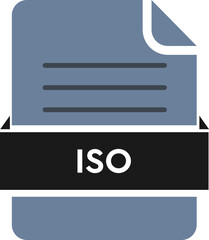 ISO File icon Black color and lines
