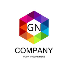 Obraz premium G N letter logo creative design with vector graphic, G N simple and modern logo.