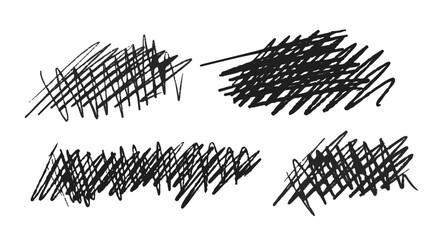 Handwritten Strokes Design Elements. Vector Black Doodles, Squiggles, And Scribbles. Spontaneous, Abstract Drawings