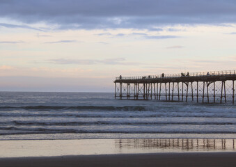 Saltburn By The Sea Beach Pier Landscape Photography Image Sunset Coast