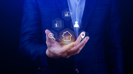 Real estate investment concept, Buy, own, sell properties for profit, Cash flow, appreciation, tax advantages. Research, strategy, Real estate investment yields financial rewards, real estate market