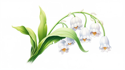 lily of the valley on white background
