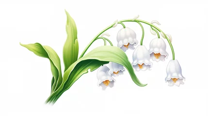 Deurstickers lily of the valley on white background © TY