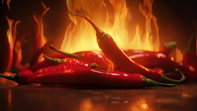 chili red steaming hot. Created with Generative AI.	