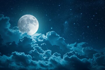Moonlit Sky with Moving Clouds