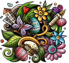Happy Easter cartoon illustration