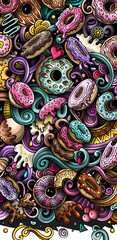 Donuts cartoon banner illustration
