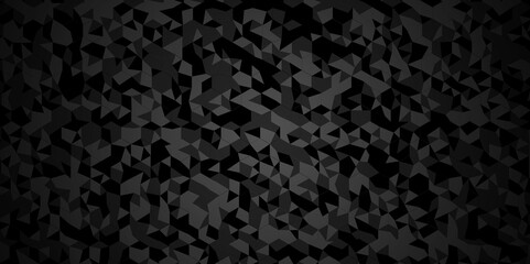 Abstract Black and gray square triangle tiles pattern mosaic backdrop background. Modern seamless geometric dark black pattern low polygon and line square Geometric print composed of triangles design.