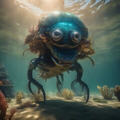 Creepy Creature In Ocean Background Very Cool
