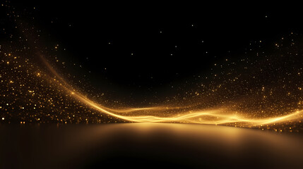 Fototapeta premium Award ceremony background, abstract shiny luxury golden light wave design element