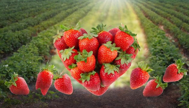 Generated image of strawberries in heart form
