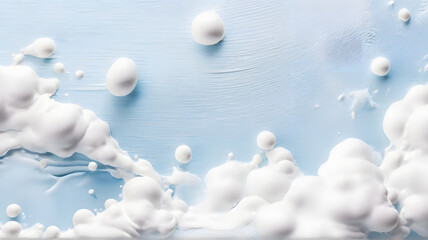 White creamy substance texture on blue background