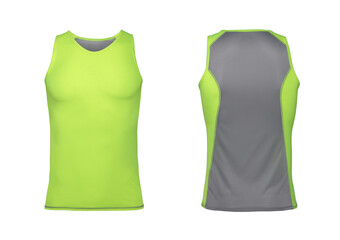 Men’s Lightweight Quick Dry Athletic Sleeveless Shirts isolated on white