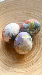hand painted easter eggs. High quality photo