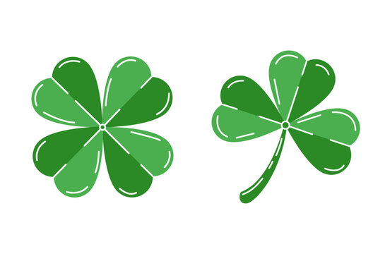 Green Four-leaf  clover. Shamrock. St.Patrick 's Day. Symbol of Ireland
