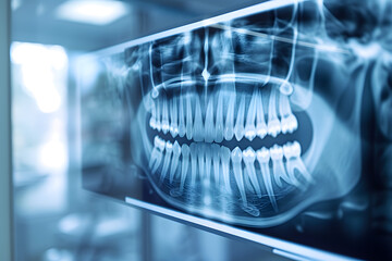 Dental xray image in dental clinic - obrazy, fototapety, plakaty