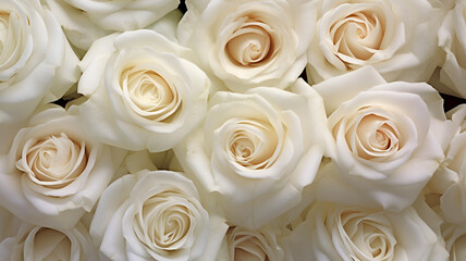Soft White Roses: Elegance in Full Bloom
