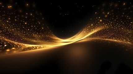 Obraz premium Award ceremony elegant background, stage scene design concept and golden luxury light