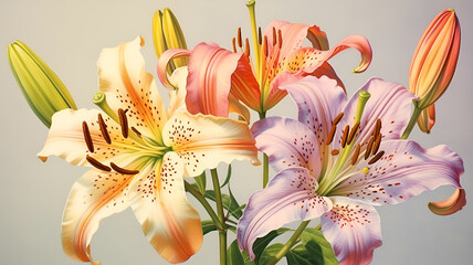 Gorgeous Colorful Lilies: Photorealistic Beauty Unleashed