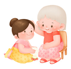 Songkran festival. A traditional celebration of elders