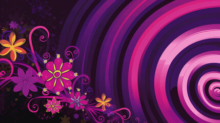 Violet color retro groovy background presentation design