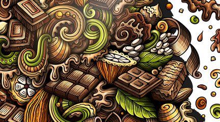 Chocolate detailed cartoon banner