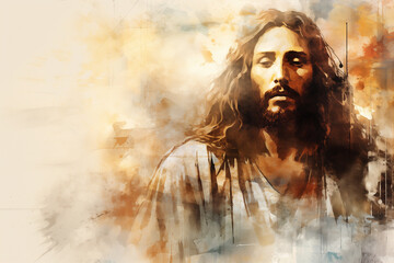 Jesus Christ illustration, religion concept