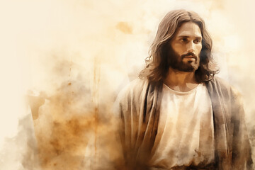 Jesus Christ illustration, religion concept