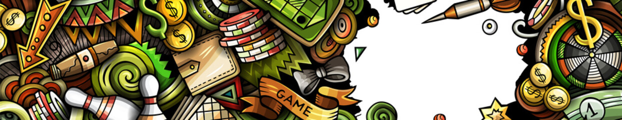 Casino cartoon banner illustration