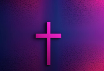 Dark Purple Pink Cross Wallpaper - obrazy, fototapety, plakaty