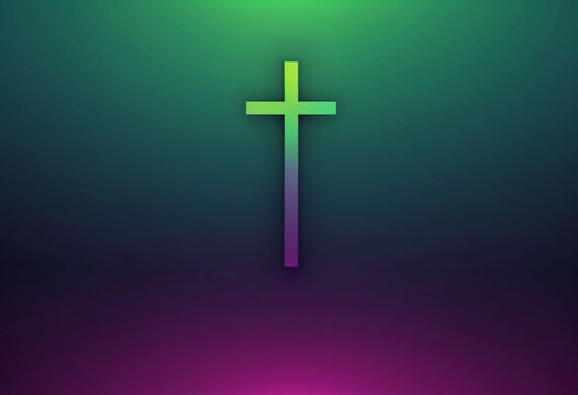 Green Purple Gradient Cross Wallpaper