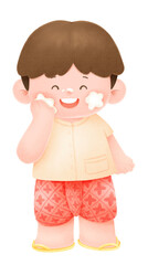 Songkran festival kid and songkran powder