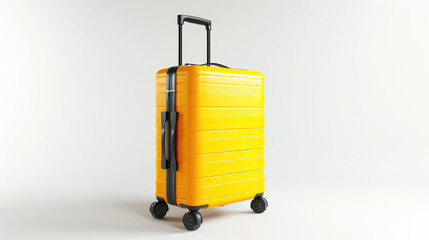 Modern Yellow Hardshell Luggage on White