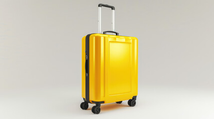 Bright Yellow Suitcase Ready for Travel