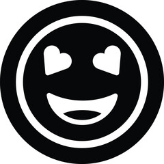 Fototapeta premium Face, grin, hearts icon 3