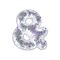 3D pink polka dot transparent helium balloon 