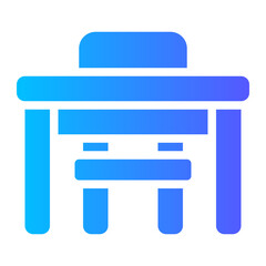 school desk gradient icon