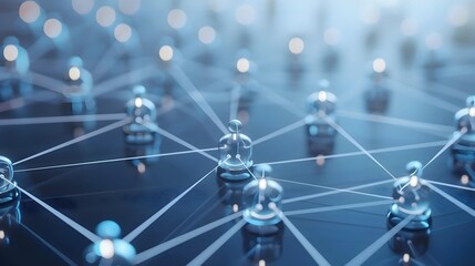 A high-tech image of a futuristic network grid with glowing connections symbolizing advanced communication and data technology.