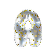3D golden polka dot transparent helium balloon letter A