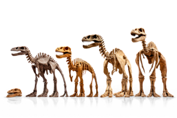 dinosaurs bones isolated on transparent background, png file