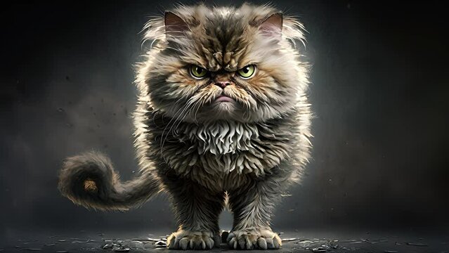 Angry looking cat. Created with Generative AI.	